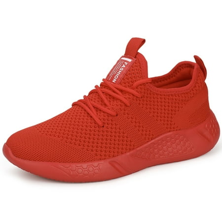 BUBUDENG Mens Mesh Sneakers Lightweight Casual Shoes Athletic Shoes Black Size 6.5 Trainers