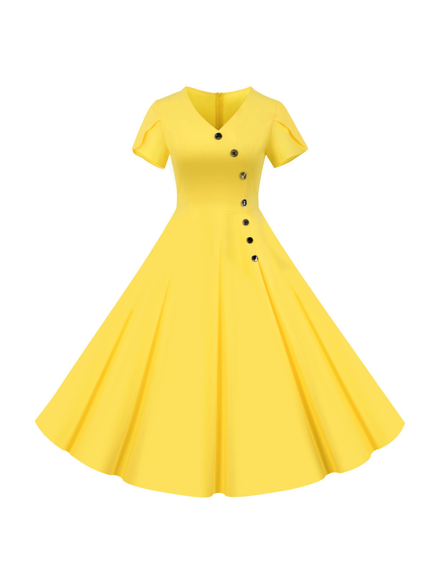 yellow rockabilly dress
