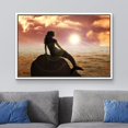 thumbnail image 2 of wall26 Framed Canvas Print Wall Art Mermaid on a Rock at Sunset Fantasy &amp; Sci-Fi Ocean Illustrations Modern Art Nautical Scenic Colorful Ultra for Living Room, Bedroom, Office - 24"x36", 2 of 5