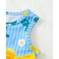 thumbnail image 5 of Kucnuzki 18 Months Infant Baby Girls Swimsuit Set 24 Months Girl Bathing Suit Ruffle Sleeveless Lemon Bowknot Beach Bikini Tankini Swimwear 2pcs Pink, 5 of 10