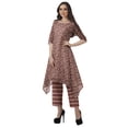 thumbnail image 3 of Moomaya Ensemble Kurti Kurta Pantalon pour Femmes Col Bateau Imprimé Robe 2 Pcs Tenue Ethnique, 3 of 6