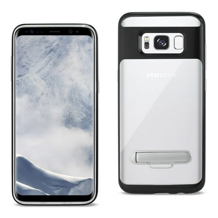 Samsung Shockproof Phone Case Samsung Galaxy S8/ Sm Transparent Bumper Case With Kickstand And Matte Inner Finish In Clear Black