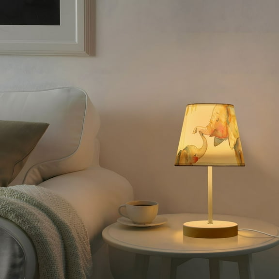 Watercolor Elephants Desk Lamp 3 Color Modes LED Table Lamp Nightstand Reading Light for Bedroom Living Room