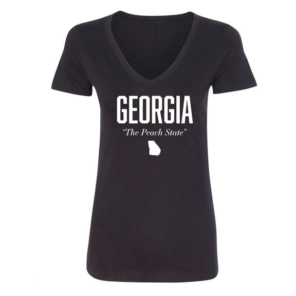 Georgia The Peach State Womens V-Neck T-Shirt