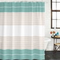 thumbnail image 2 of Turquoise Beige Stripe Small Stall Shower Curtain, Waterproof Shower Curtains for Bathroom, Modern Art Horizontal Striped Washable Fabric Cloth Bath Curtain for Bathtub with Hooks 36x72 Inches, 2 of 6