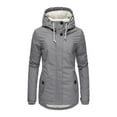 thumbnail image 6 of HANXIULIN Women Plus Size Winter Overcoat Women's Jacket Thick Outwear Plush Lined Hooded Coat Warm Trench Women's Coat Gray 5XL, 6 of 9