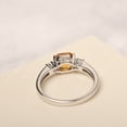 thumbnail image 3 of Plain band citrine engagement ring asscher cut yellow stone silver ring November birthstone, 3 of 5
