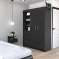 thumbnail image 5 of Newboti Furniture Kenya 2 Piece Bedroom Set, Armoire & Nightstand, Black 41171, 5 of 7