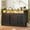 Black, variant on Farmhouse File Cabinet with 2 Drawers, 47" Horizontal filing cabinet with LED Lights & Power Outlets for Office, Filing Cabinet with 2 Sliding Barn Doors, Large Storgae Cabinet for Home, Black