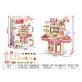 thumbnail image 2 of Kitchen Playset,Play Kitchen Set for Boys and Girls, Kitchen Toys with Realistic Lights&Sounds(Pink), 2 of 5
