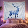 thumbnail image 2 of Stag Silhouette with Evergreen Forest Double-Exposure, Serene Watercolor for Wildlife Lovers, Nature Wall Art Christmas Gift Tapestry Wall Hanging for Bedroom and Living Room, 2 of 7