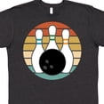 thumbnail image 4 of Inktastic Bowling Pins Ball Bowler Retro Sunset T-Shirt, 4 of 5