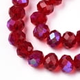 thumbnail image 3 of 10Strand Electroplate Glass Beads Strands Half Rainbow Plated Faceted Rondelle 4x3mm Hole: 0.4mm FireBrick 113~115pcs/strand 41~42cm, 3 of 4