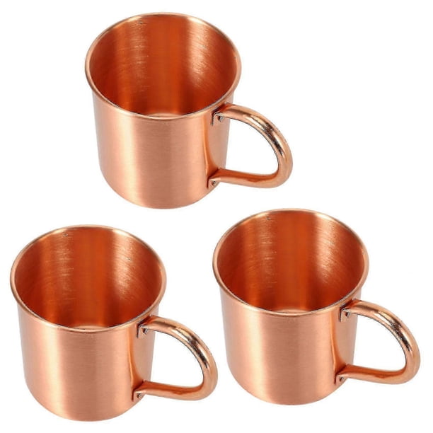 3x Pure Copper Moscow Mule Mug Solid Smooth Without Inside Liner compatible Cocktail Coffee Beer Milk Wate 26-27s