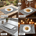 thumbnail image 7 of Placemats Set of 8 for Dining Table, Table Placemats, Rectangular PVC Vinyl, 18x12 Inches - Gray, 7 of 7