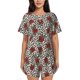 thumbnail image 1 of Fotbe Leopard Print Rose Conjunto de Pijama Estampado para Mujer, 2 Piezas, Ropa de Dormir con Camiseta de Manga Corta y Shorts Suaves-Large, 1 of 6
