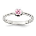 thumbnail image 1 of 925 Sterling Silver Pink Round Cubic Zirconia Cz Ring, 1 of 6