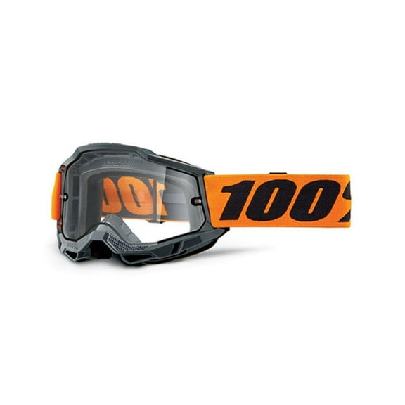 100% MASCHERA ACCURI 2 ENDURO ORANGE - LENTE DOPPIA TRASPARENTE