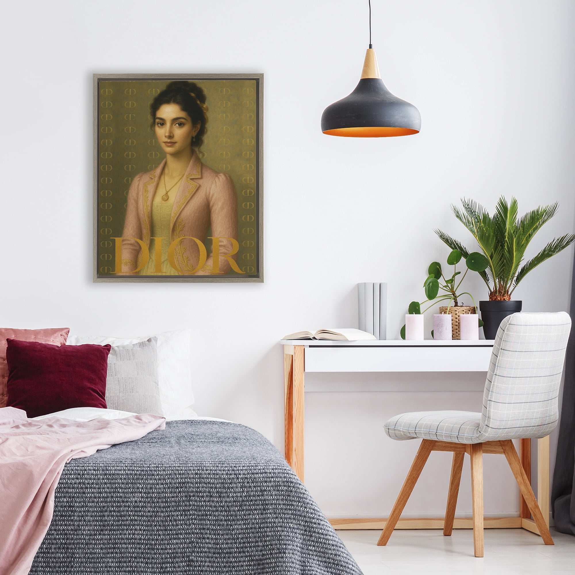Stupell Industries Iconic Gentlewoman Fashion Brown Framed Floater Canvas Wall Art, design by Grotto Studios