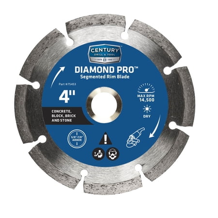 UPC: 0081838754532 | Century Drill & Tool 75453 4 in. Diamond Segmented Rim Saw Blade