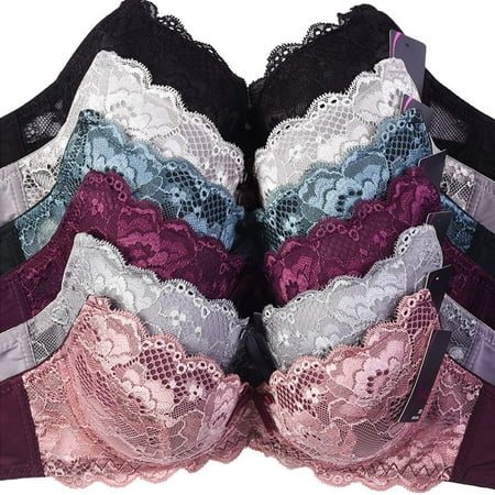

Women s Laced & Lace Trimmed Bras Packs of 6 - Various Styles 40C 48