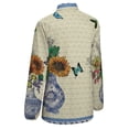thumbnail image 5 of Spring Floral Celadon Long Sleeve Blouse Woman Streetwear Casual Shirts Summer Oversize Woman Streetwear Clothing Birthday Present, 5 of 7