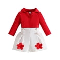 thumbnail image 1 of Toddler Girl Outfits Fall Winter Clothes Cotton Long Sleeve Tops & Plaid Button Mini Skirts Set, 1 of 9