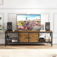 thumbnail image 2 of 65 pulgada de madera mesa de TV con almacenamiento - suitable para up to 75 pulgada tvs, brown, para sala de estar y dormitorio, 2 of 8