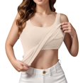 thumbnail image 3 of Padded Sports Camisole Top, Baberdicy Women's Padded Tank Tops Built in Bra Sleeveless Yoga Workout Camisoles Casual Undershirts Women Workout Yoga Bra Top, Beige L, 3 of 8