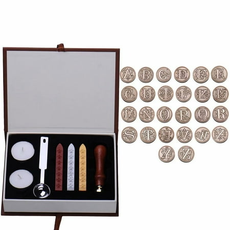 Scrapbooking Wax - Initial letter retro letter wax badge seal stamp letter envelope wax kit set tool letter A-Z birthday special gift