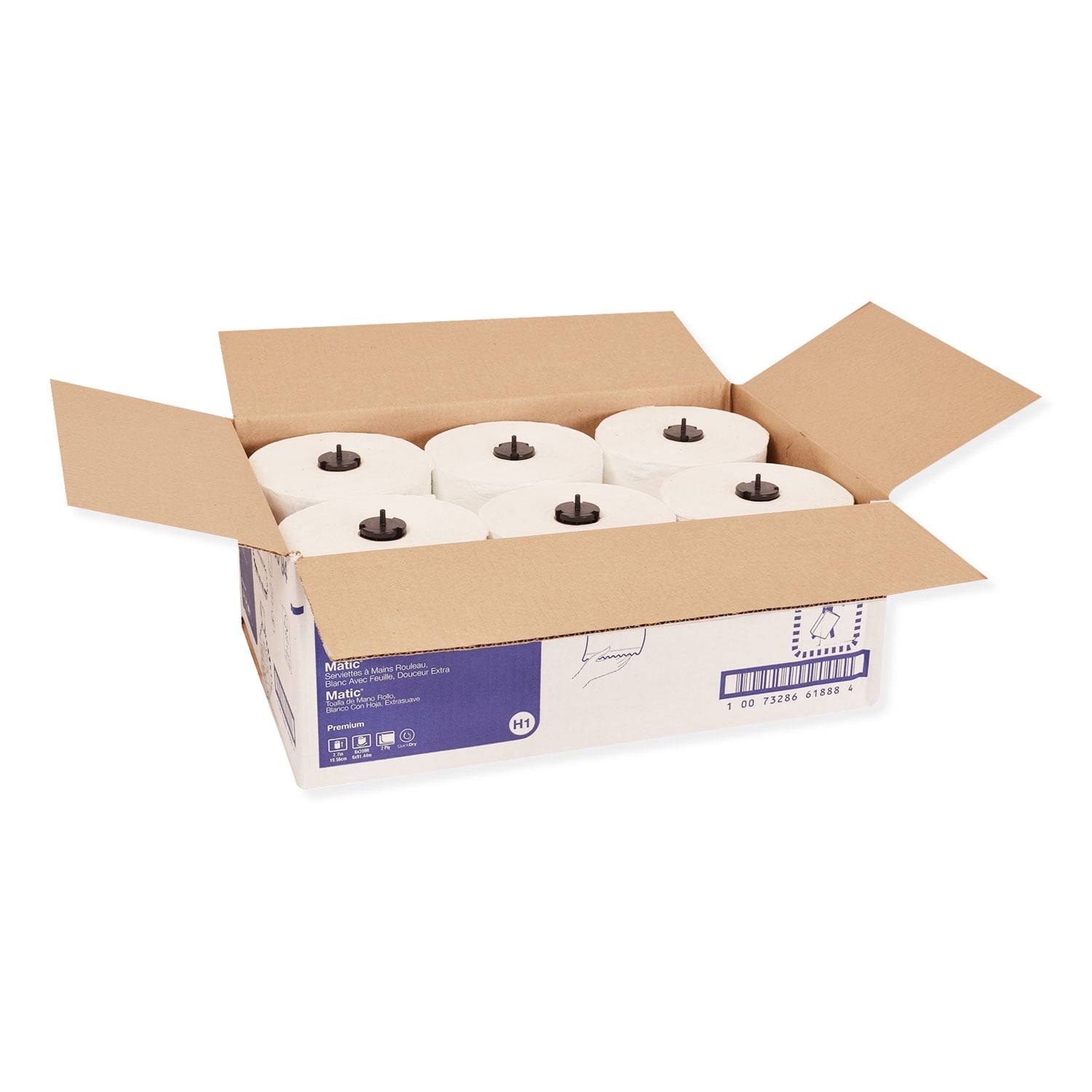 Tork® Premium Extra Soft Matic Hand Towel Roll, 2-Ply, 7.7" x 300 ft, White, 6/Carton