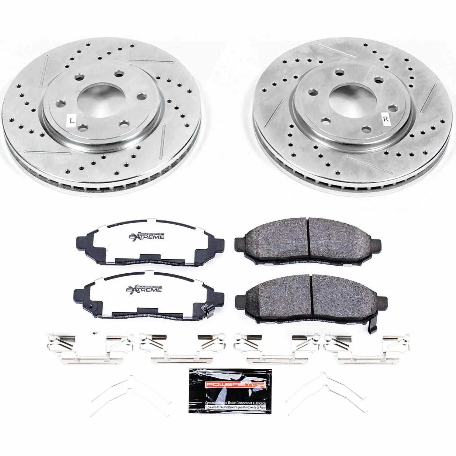 PowerStop Front Z36 Truck & Tow Carbon-Fiber Ceramic Brake Pad and Drilled and Slotted Rotor Kit Fits: NISSAN Select Models K8324-36