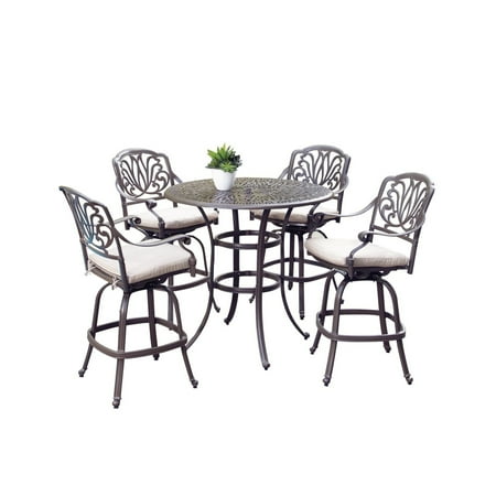 Floral Blossom Taupe 5PC Bistro Set