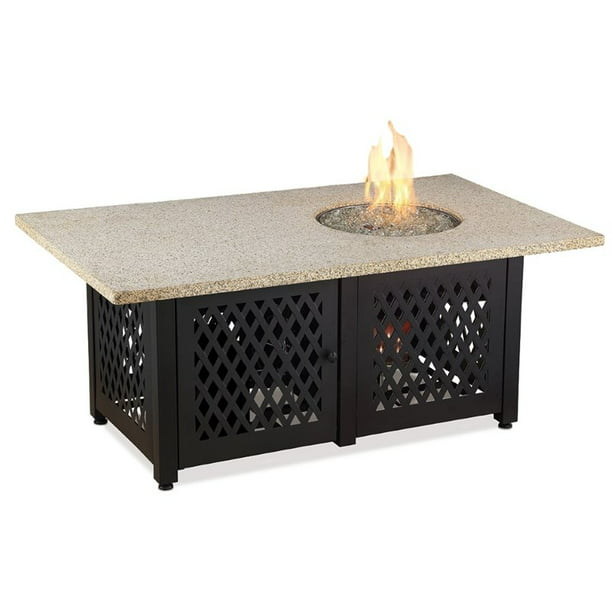 Granite Mantel Lp Gas Patio Fire Pit, Propane Gas Fire Pit Outdoor Table By Blue Rhino