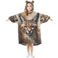 thumbnail image 5 of BZSMCE Wearable Blanket Hoodie Fashion Watercolor Wildcat Home Wear, 5 of 7