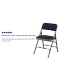thumbnail image 4 of Flash Furniture HERCULES Series Curved Triple Braced & Double Hinged Navy Fabric Metal Folding Chair, 4 of 12