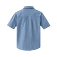 thumbnail image 7 of Domuza Mens Textured Short Sleeve Shirts Corduroy Casual Solid Button Polo Shirt Comfy Wrinkle Free Tops Light Blue 5XL, 7 of 7