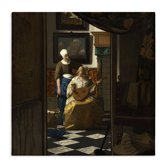 Stupell Industries Victorian The Love Letter Johannes Vermeer Classical Portrait Canvas Art, 24 x 24, by one1000paintings