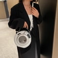 thumbnail image 7 of Wiywef Round Handbag Pu Leather Shoulder Bag for Women, Fashion Crossbody Bag Small Round Tote Bag Casual Purse Handbag, 7 of 7