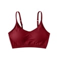 thumbnail image 2 of Women's Everyday Bras Solid Color Pullover Seamless Underwear Training Bras for Teen Girls with Adjustable Straps Fashion Sports Bra for Lady Wine XL, 2 of 3