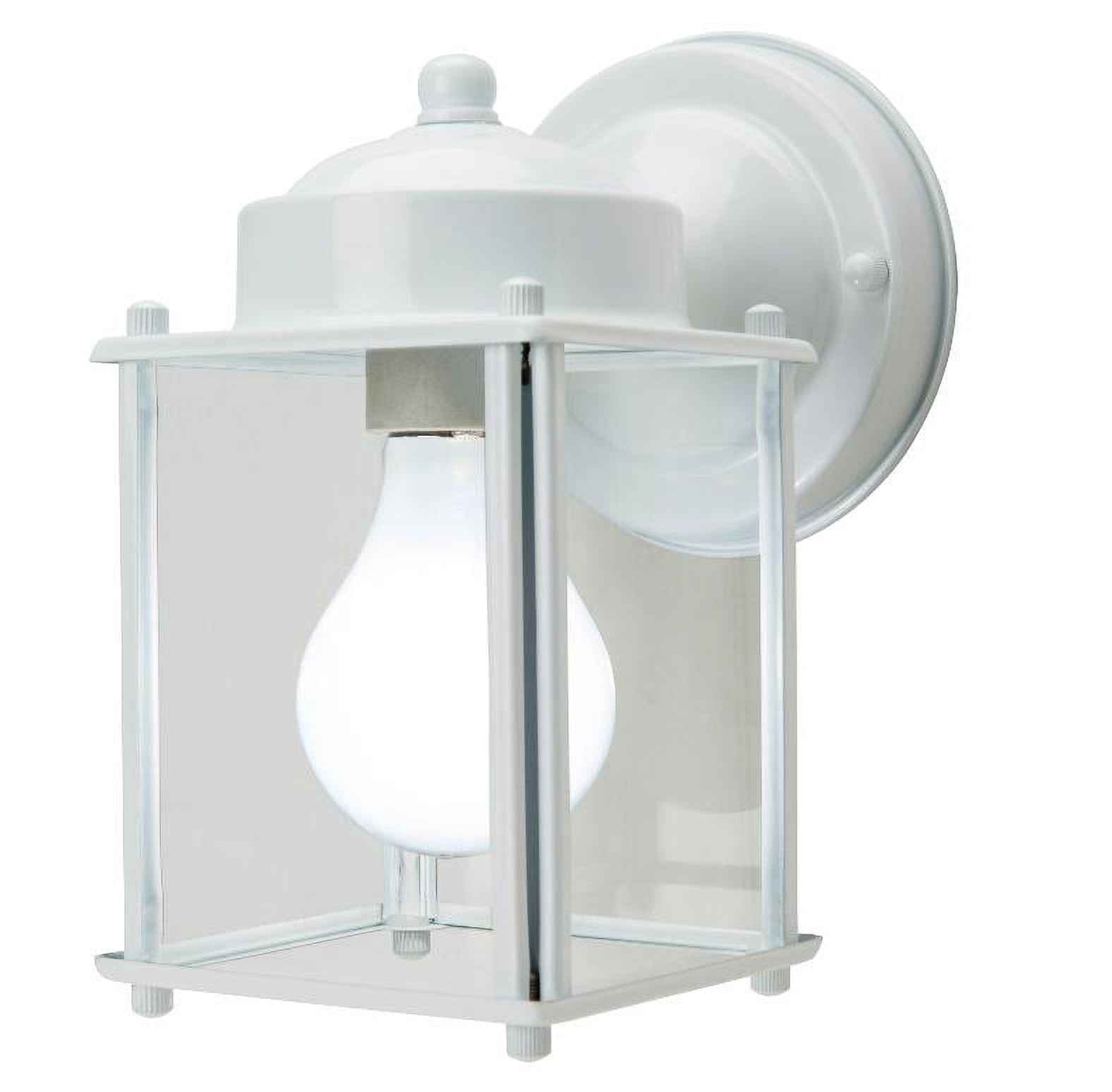 Mainstays 6" Square Outdoor Coach Light Lantern, White,Light Bulb Included