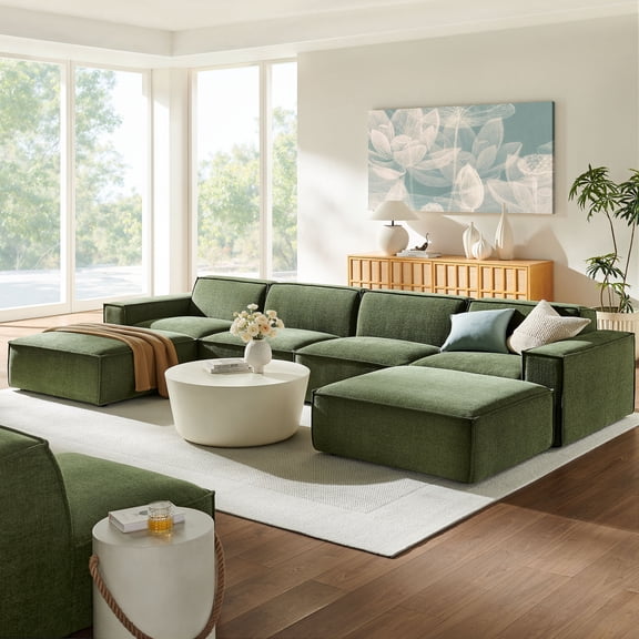 Restore 6-Piece Performance Fabric Upholstered Modular Sectional Sofa
