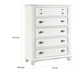 thumbnail image 5 of Benjara Lyni 55 Inch Tall Dresser Chest with 5 Drawers, Farmhouse White Acacia Wood, 5 of 5
