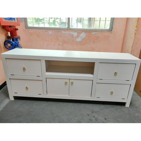 Homhougo Wooden 6-Door TV Cabinet - Rustic Storage Console with Ample Space for Media Home Decor and Electronics - Stylish Entertainment Center for Living Room