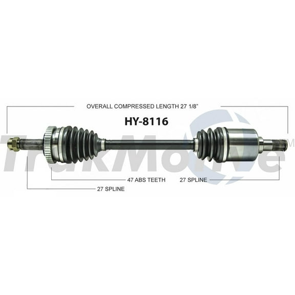 CV Axle Shaft Fits select: 2009-2010 HYUNDAI SONATA