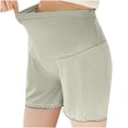 thumbnail image 4 of pstuiky Maternity Biker Shorts Women High Waist Adjustable Thin Shorts Lace Trim Solid Color Pregnancy Underwear for Everyday Wear Pregnancy Workout Shorts, 4 of 5