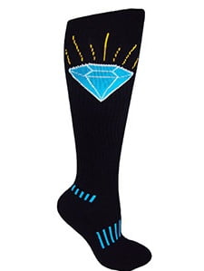 MOXY Socks Black Knee-High The Brilliant Sapphire Blue Diamond Fitness Deadlift Socks