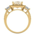 thumbnail image 4 of 3.005 ct Princess Cut Natural Morganite 3 Stone 14K Yellow Gold Womens Engagement Ring, 4 of 5