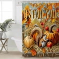 thumbnail image 2 of Small Stall Shower Curtain 48x72 Inch Narrow Half Size Fall Pumpkins Bath Curtains Bathroom Decor Thanksgiving Maple Leaf Watercolor Waterproof Fabric Shower Curtain Set with Hooks 48 Inch, 2 of 6