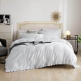thumbnail image 2 of Dm807T - Twin Size 4 Piece Duvet Cover Set Ruffled Bedding Cotton, 2 of 7